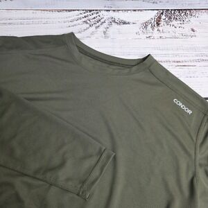 Condor Mens Large Army Green Long Sleeve Base Layer Shirt Polyester Charcoal‎